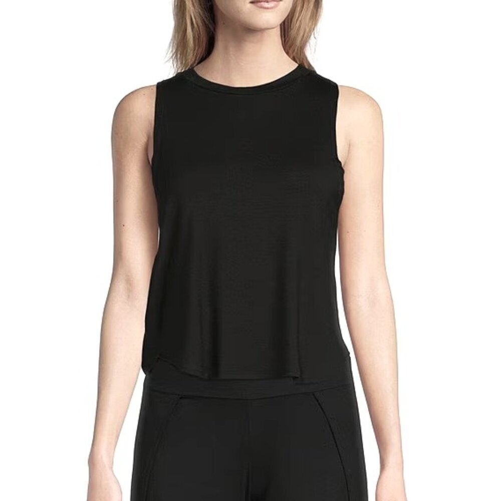 NWT Jala Tank Top Women's Size L Black Jersey Knit Round Neck Muscle T-Shirt